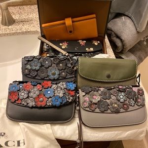 Coach Corner Zip Wristlet Crossgrain Colorblock